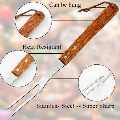 Set of 2 Stainless Steel Meat Forks for Carving (10.5 & 13.5 inch)