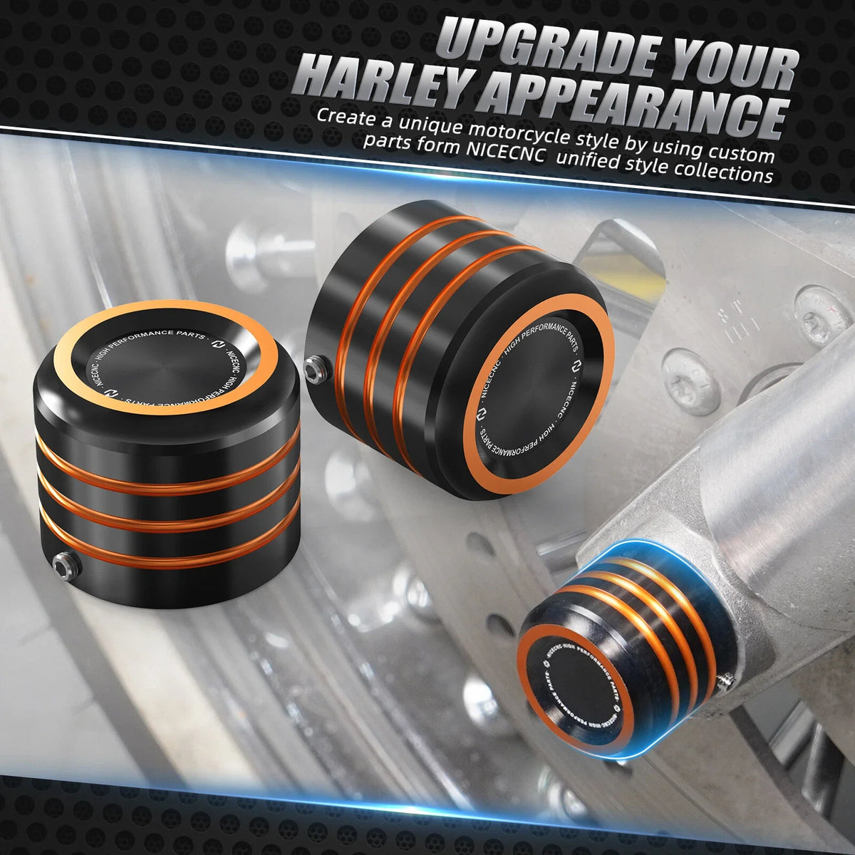 Front Wheel Axle Nut Cover Caps for Harley Sportster 883 (2004–2023)