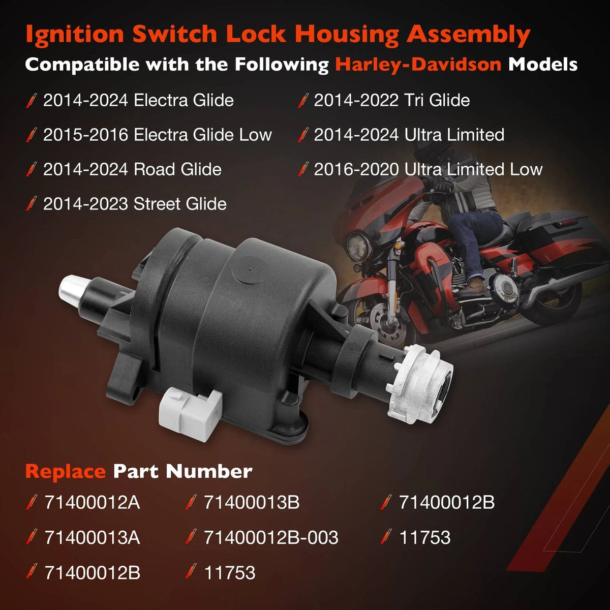 Ignition Switch Housing for Harley Electra Road Street Tri Glide (2014–2023)