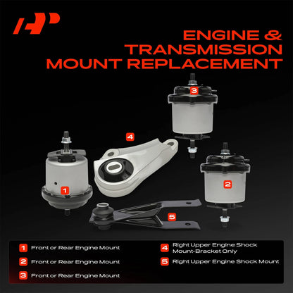 5X Engine Mount for GMC Acadia, Buick Enclave, Saturn Outlook (2007–2008)