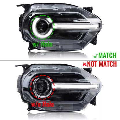 Full LED Headlight for Ford Bronco Sport (2021–2026) w/LED Halo Right Passenger