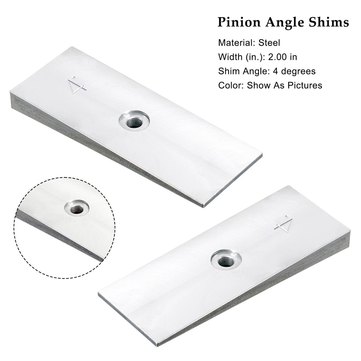 2X 2" Wide 4° Steel Leaf Spring Degree Shims for (C147-025-B)