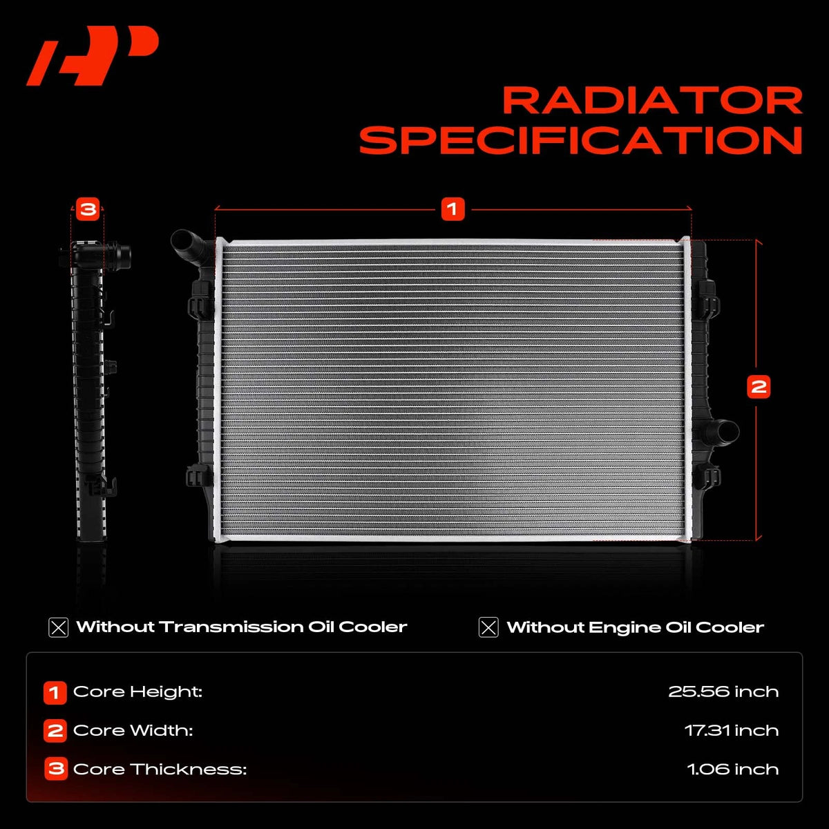 Radiator for VW Golf GTI Jetta Tiguan Audi (2015–2021) 5Q0121251EP 5Q0121251GN