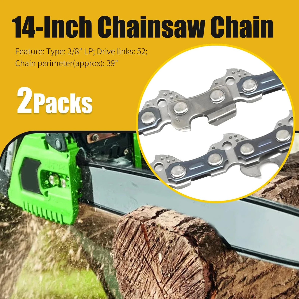 2X 14-Inch Chainsaw Chain Replacement for Portland (14 inches)
