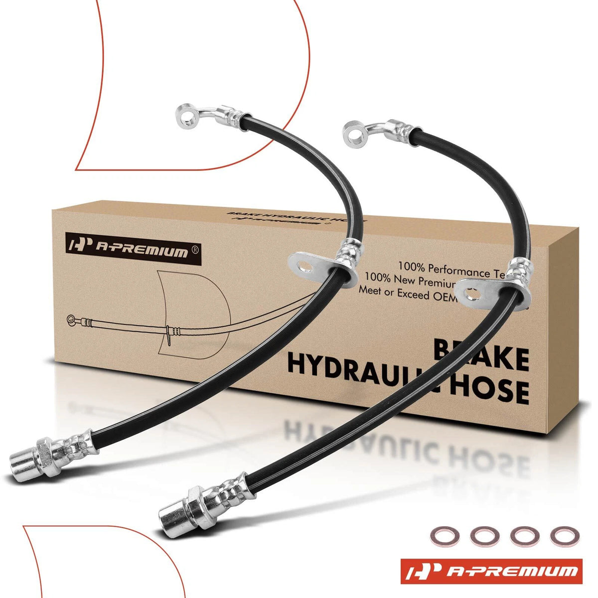 2X Rear Brake Hydraulic Hose for Subaru BRZ (2013–2016) 26541CA031, 26541CA021