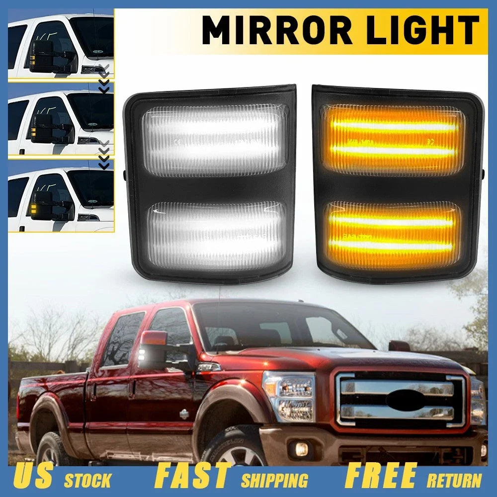 Side Mirror Signal Light for Ford F350 F250 Super Duty (2008–2016) - LED Amber
