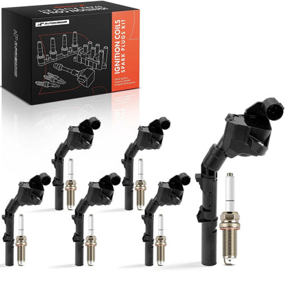 Set of 6 Ignition Coils & Iridium Spark Plugs for Mercedes-Benz C400 E450 (2015–2019) - 2769067900, UF-777, 95875