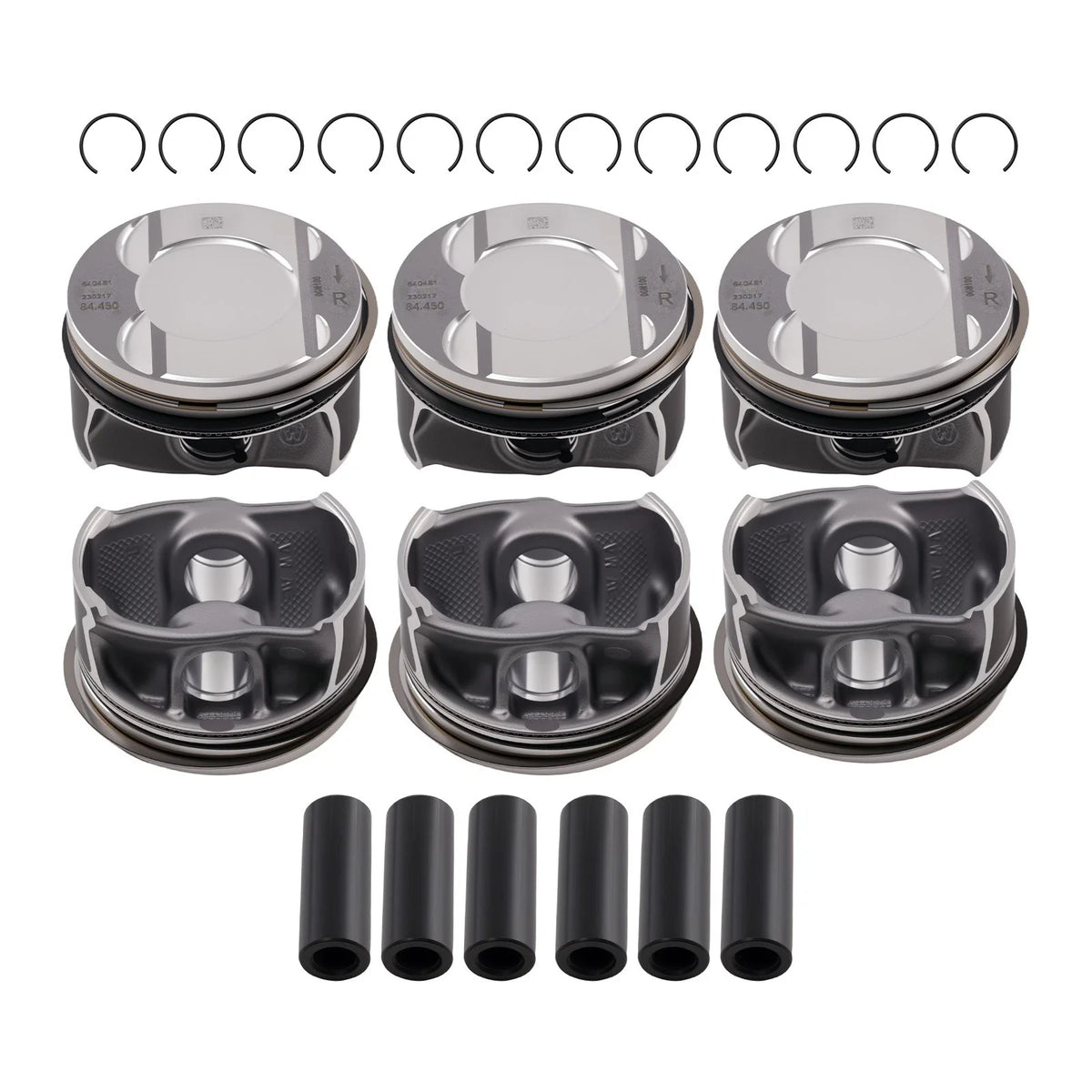 6x Pistons & Rings Set for VW Audi Porsche 3.0T V6 EA839 (2006–2021)