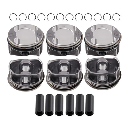 6x Pistons & Rings Set for VW Audi Porsche 3.0T V6 EA839 (2006–2021)