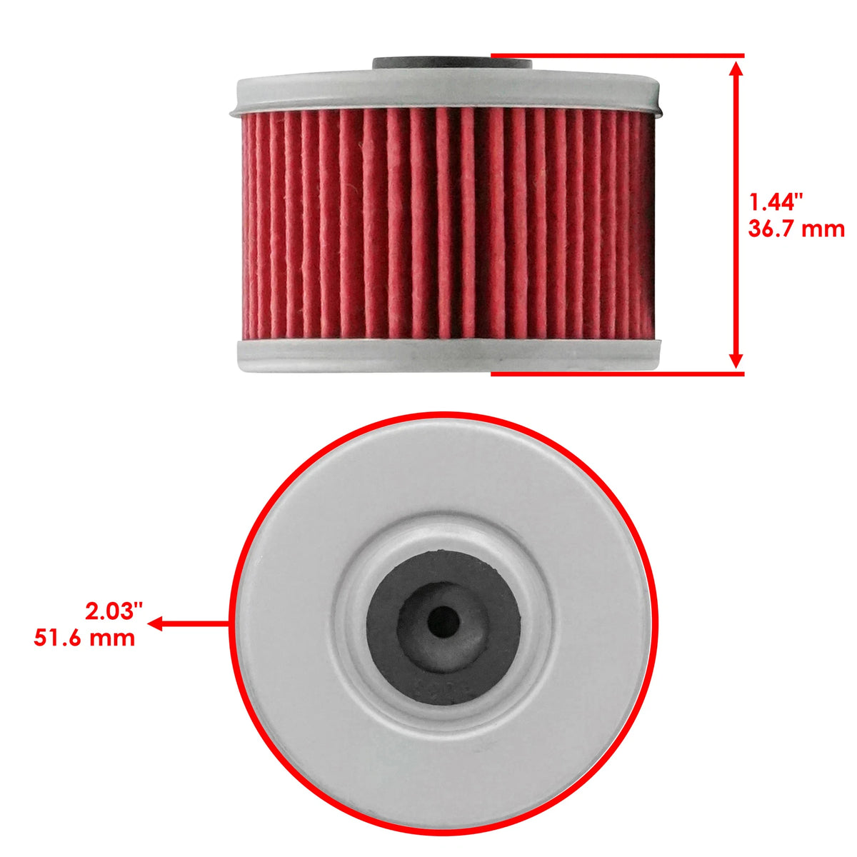 2 Pack Oil Filter FL109A1032, 15412HM5A10, 15412HM5010 for Honda TRX350FE TRX350FM (2000–2006)