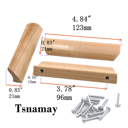 Set of 6 Wood Solid Furniture Pulls Handles 4.84" (123mm)