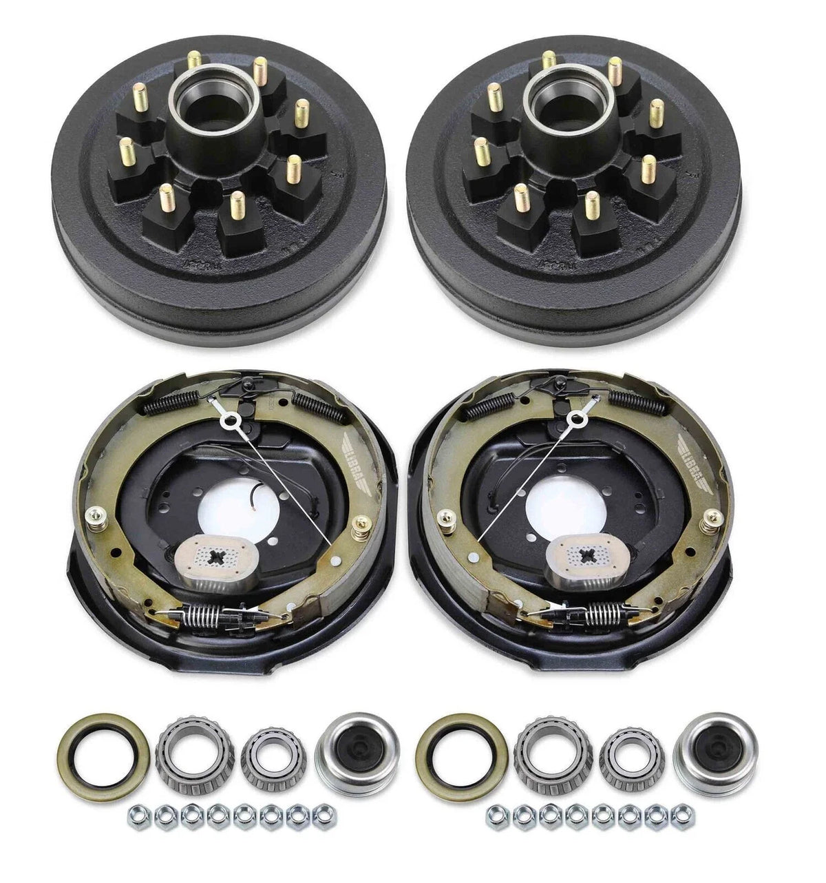 Trailer Hub Drum Kit 8 on 6.5" & Self Adjust Electric Brakes for 7000 lb Axle