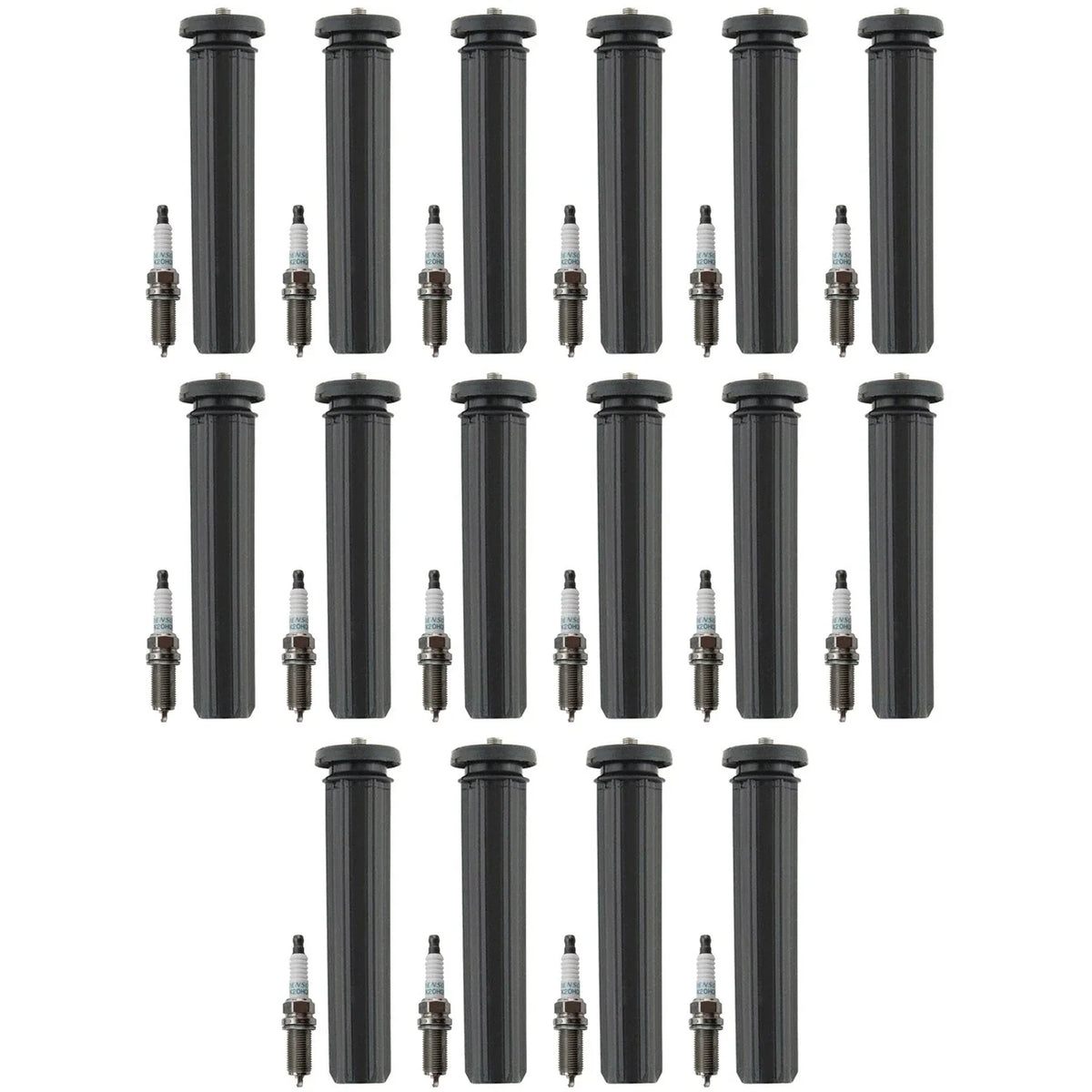 Set of 16 Denso Iridium Spark Plugs & Coil Boots for Challenger (2015)