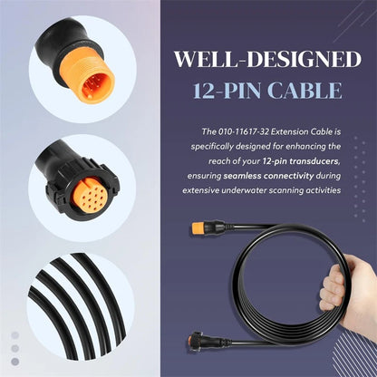 10ft Transducer Extension Cable for Garmin GPSMAP, Striker, ECHOMAP