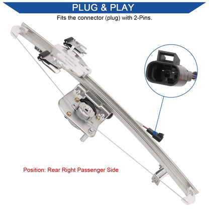 Rear Right Window Lift Regulator with Motor for Chevy Silverado GMC (2007–2013)
