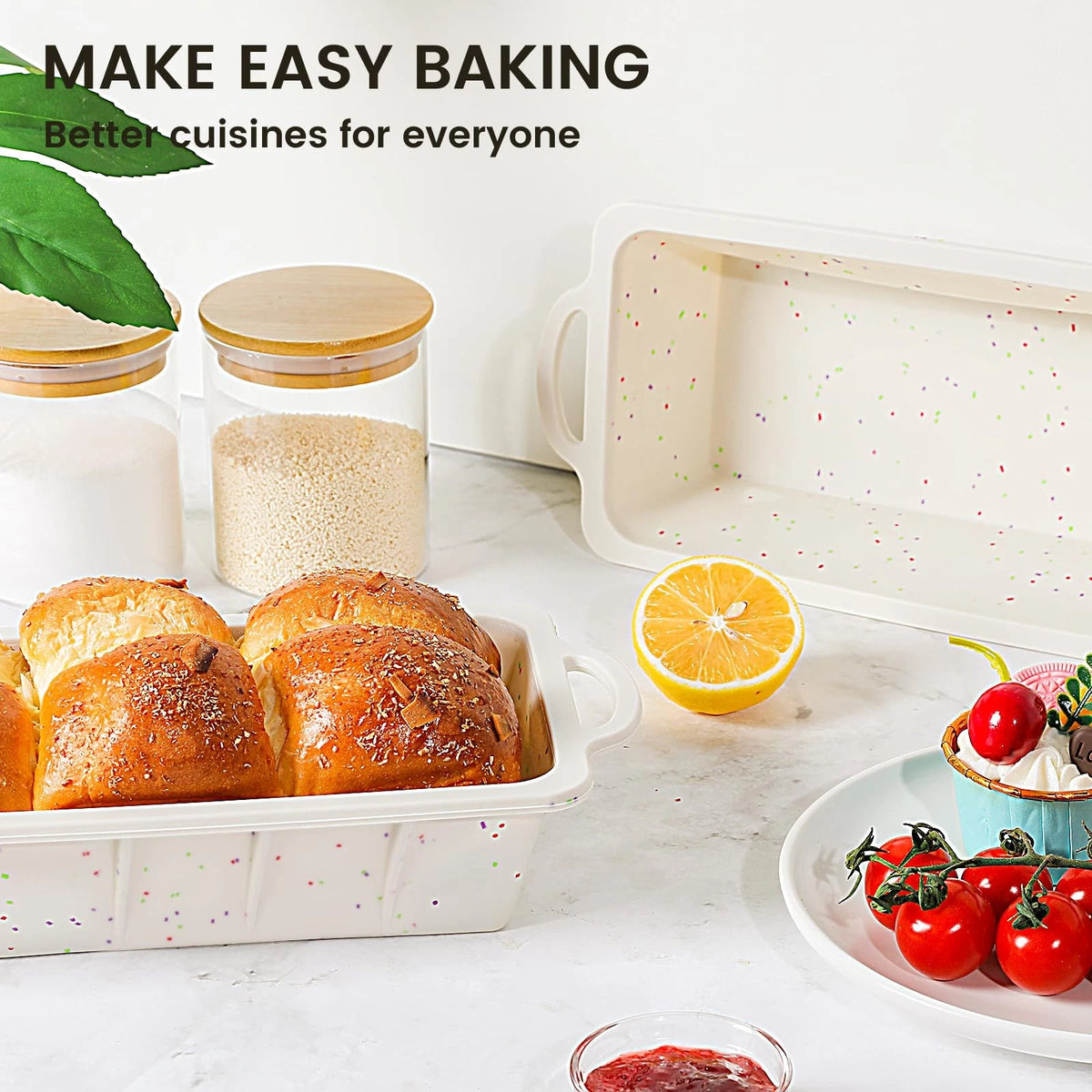 2X Silicone Bread Loaf Pan with Metal Reinforced Design