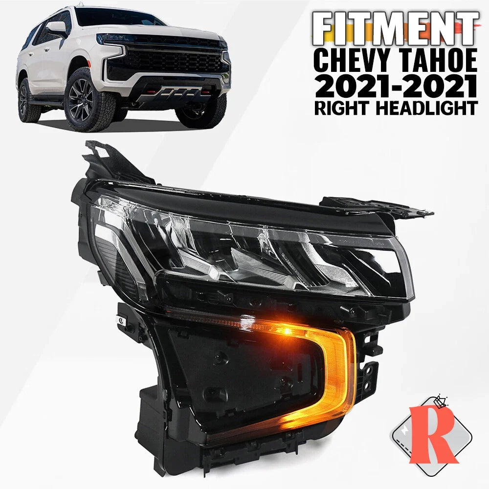 LED Headlight for Chevy Tahoe (2021–2024) w/ Halogen Turn Signal, Passenger Side