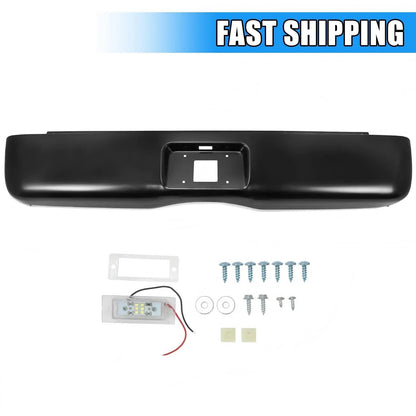 Rear Bumper Roll Pan w/LED License Light for Chevrolet Silverado 1500 (2007–2013)