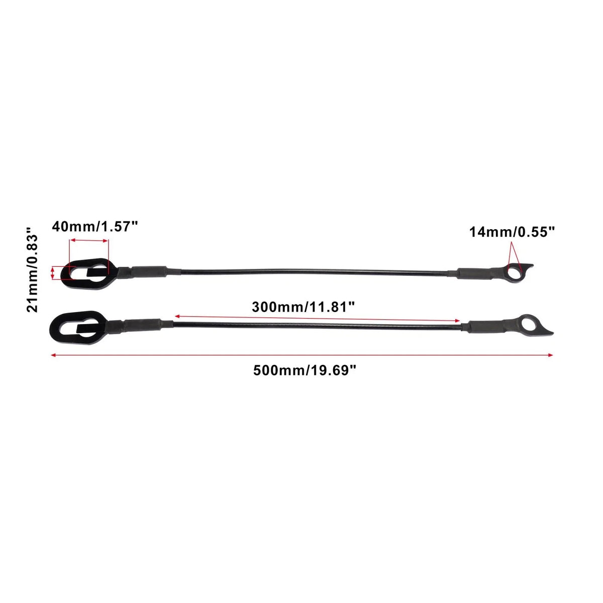 Pair Rear Tailgate Cables for Dodge Ram 1500 2500 3500 (1994–2002)