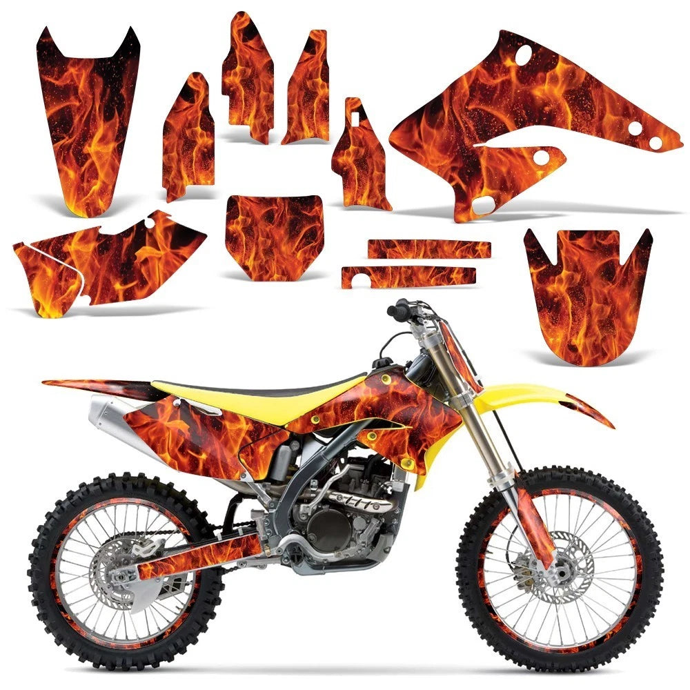 Graphic Stickers for Suzuki RMZ250 (2004–2006) ICE FLAMES O
