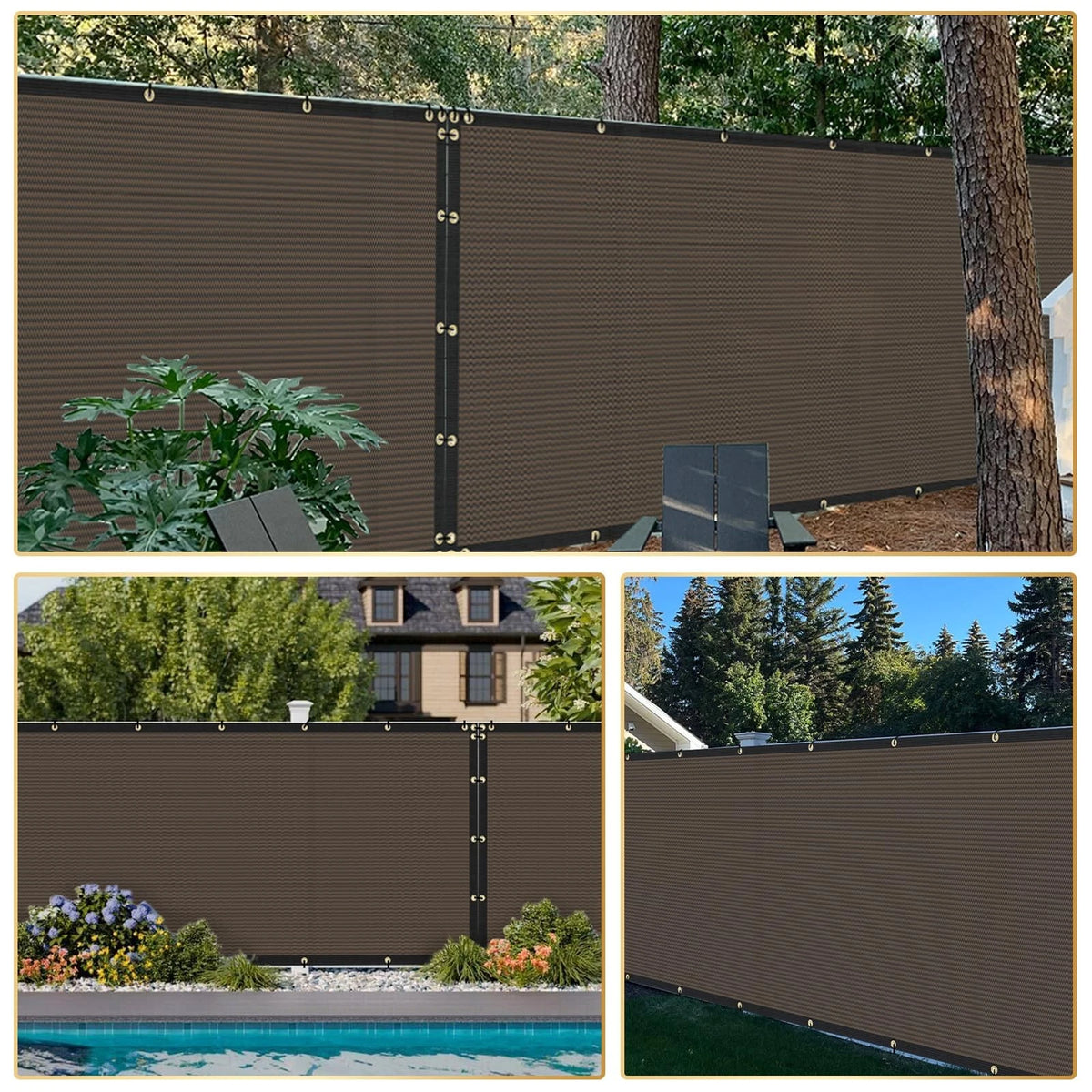Privacy Fence Screen 5' x 12' Heavy Duty Mesh Windscreen Cover