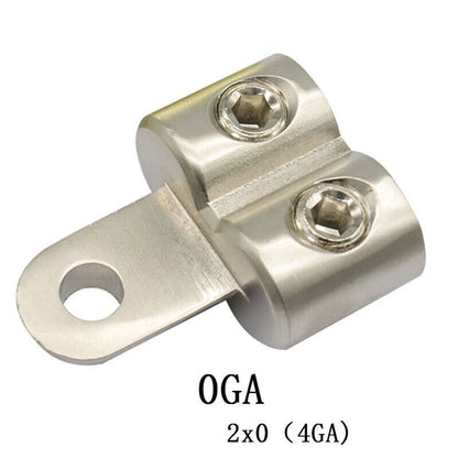 Set of 2 0/4 Gauge Screw Wire Butt Ring Terminal Connectors for Car Audio