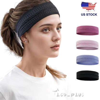 Sports Headband for Men Women (Moisture Wicking, Elastic, Wide)