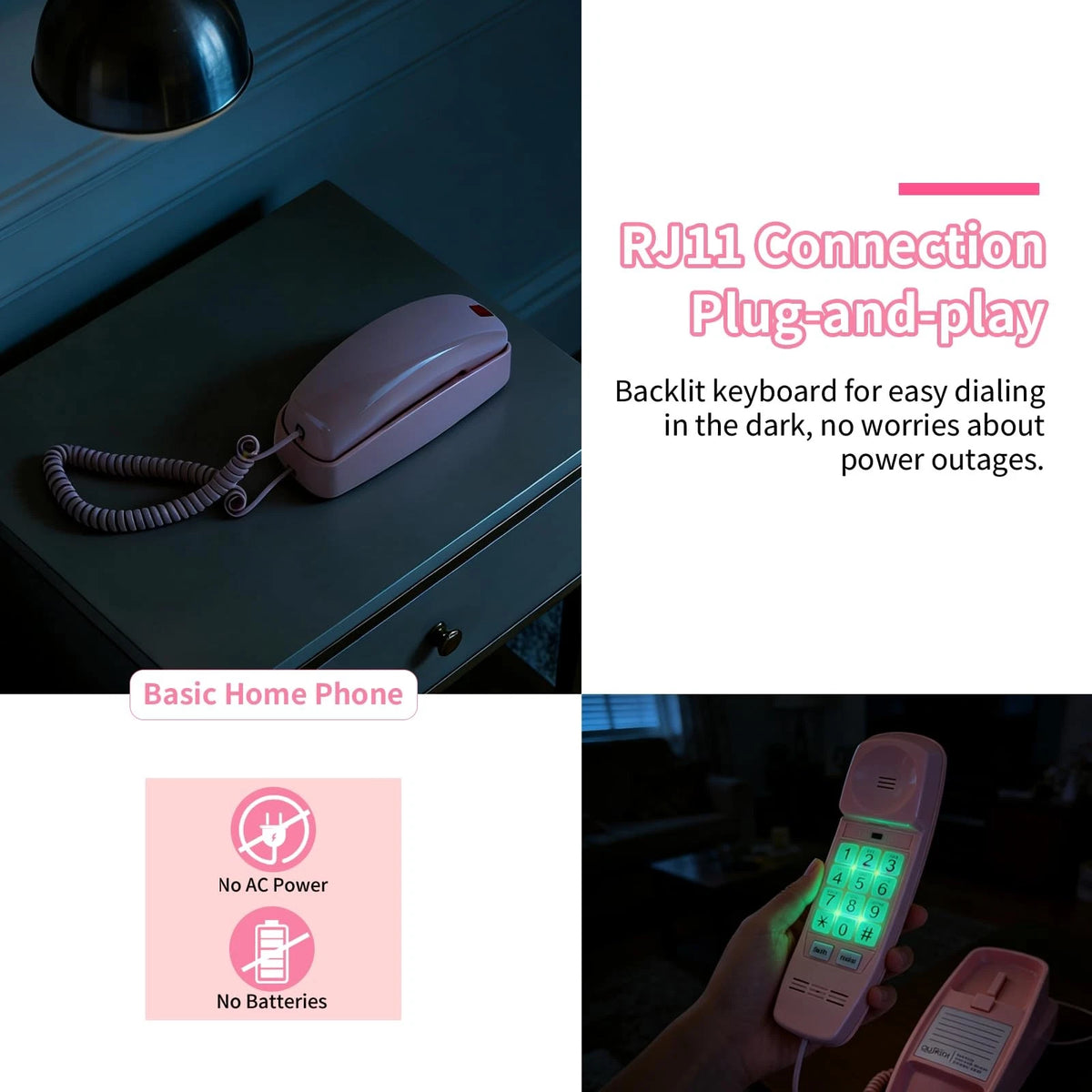 Pink Landline Phone Inspired by 90s Vintage Princess