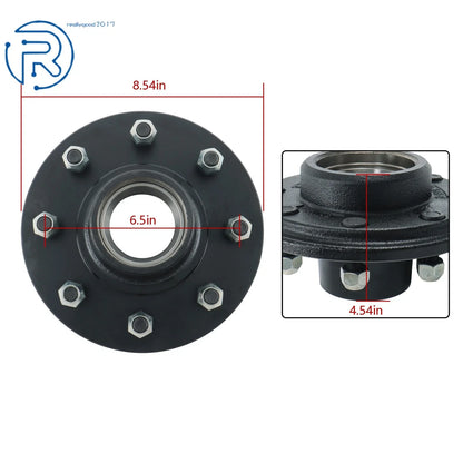 8 on 6.5" Trailer Wheel Hub Kit #42 for 4000 lbs Spindle