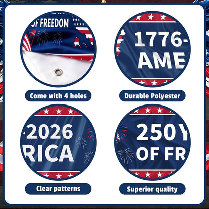 Set of 4 Large Garden Banners for USA 250th Anniversary (2026)