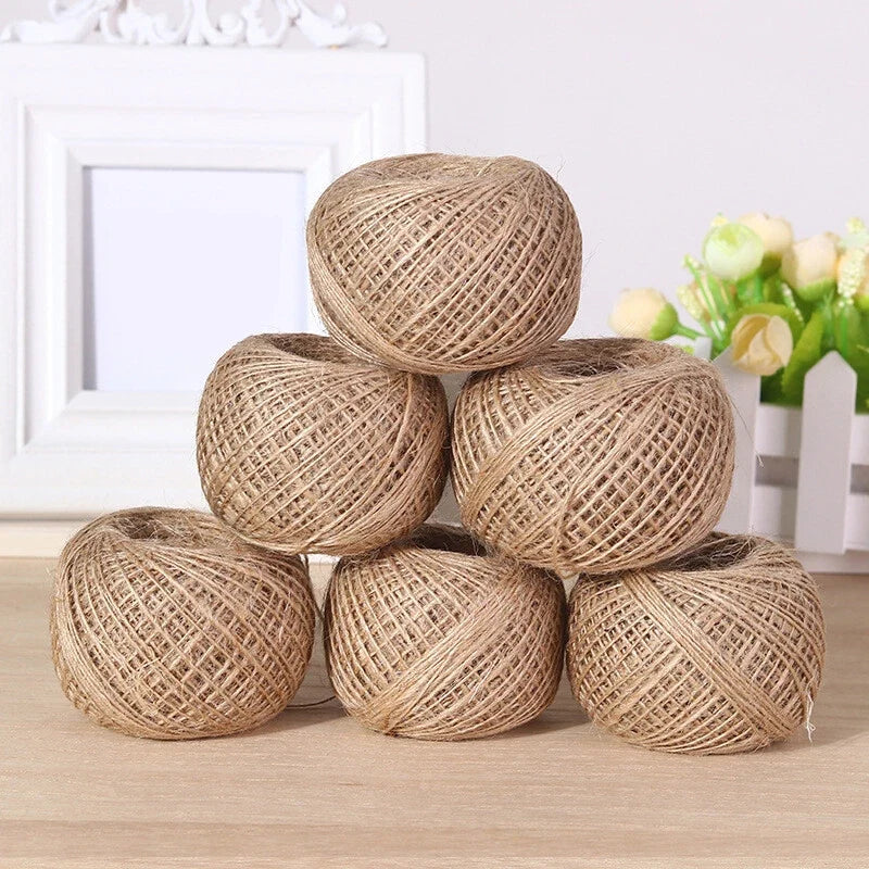 Set of 4 Rustic Jute Rope Twine Cord for DIY Crafts