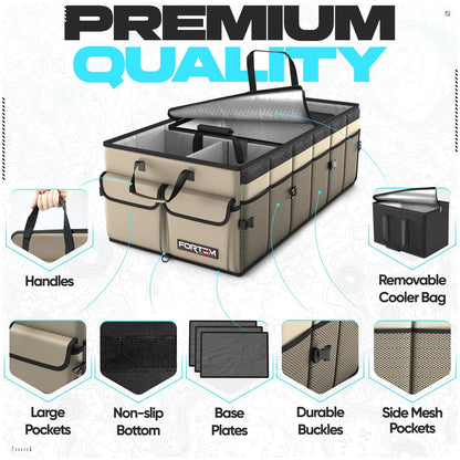 Trunk Organizer with Cooler for SUV (105L)