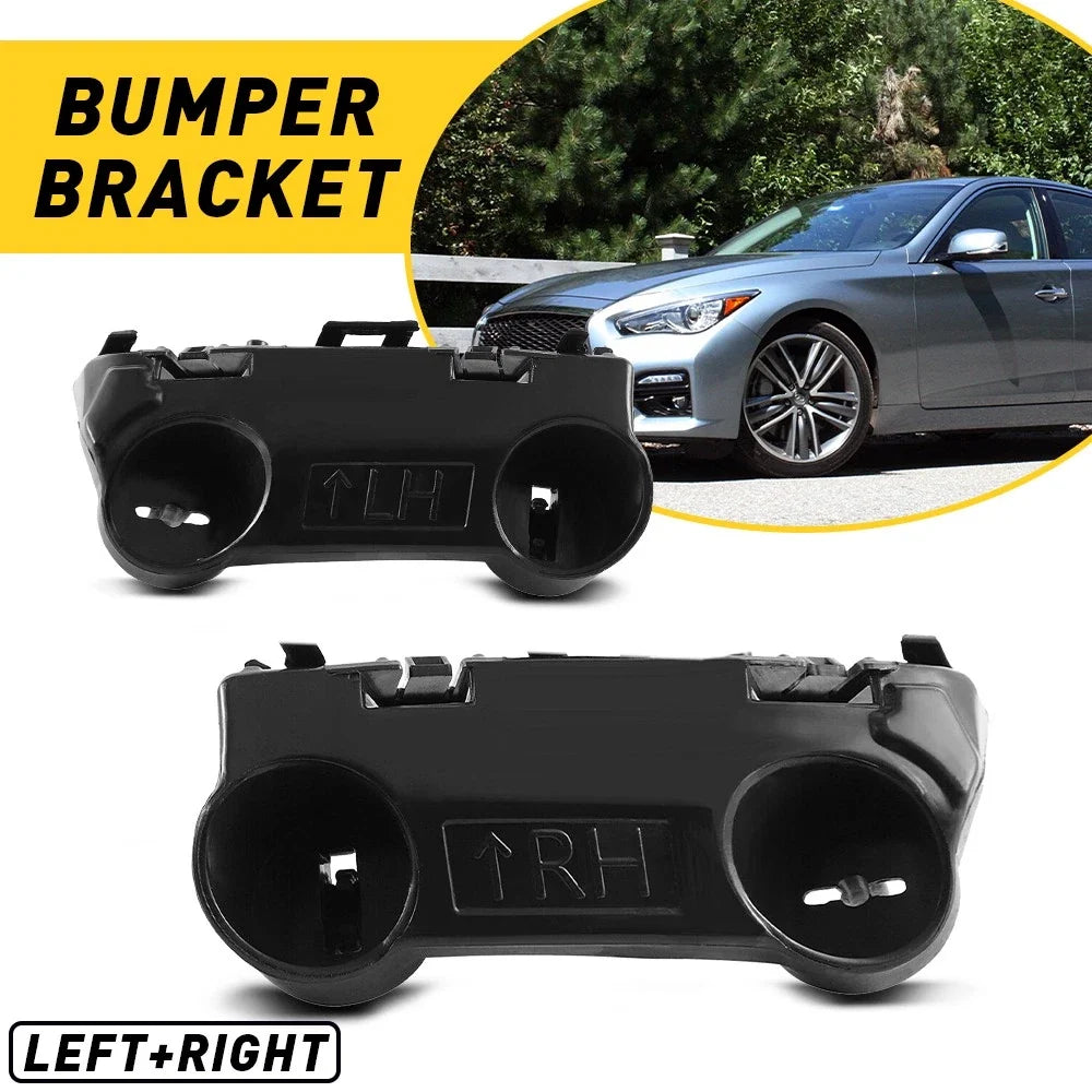 Pair Front Bumper Bracket Beam Mount Support LH & RH for Infiniti Q50 (2014–2021)