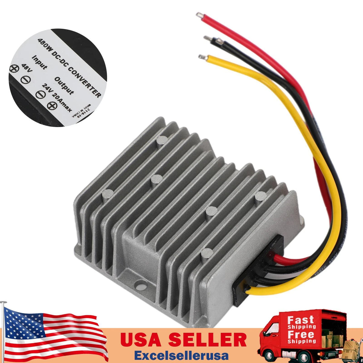36V/48V to 24V 20A DC/DC Power Converter Regulator I015-A050