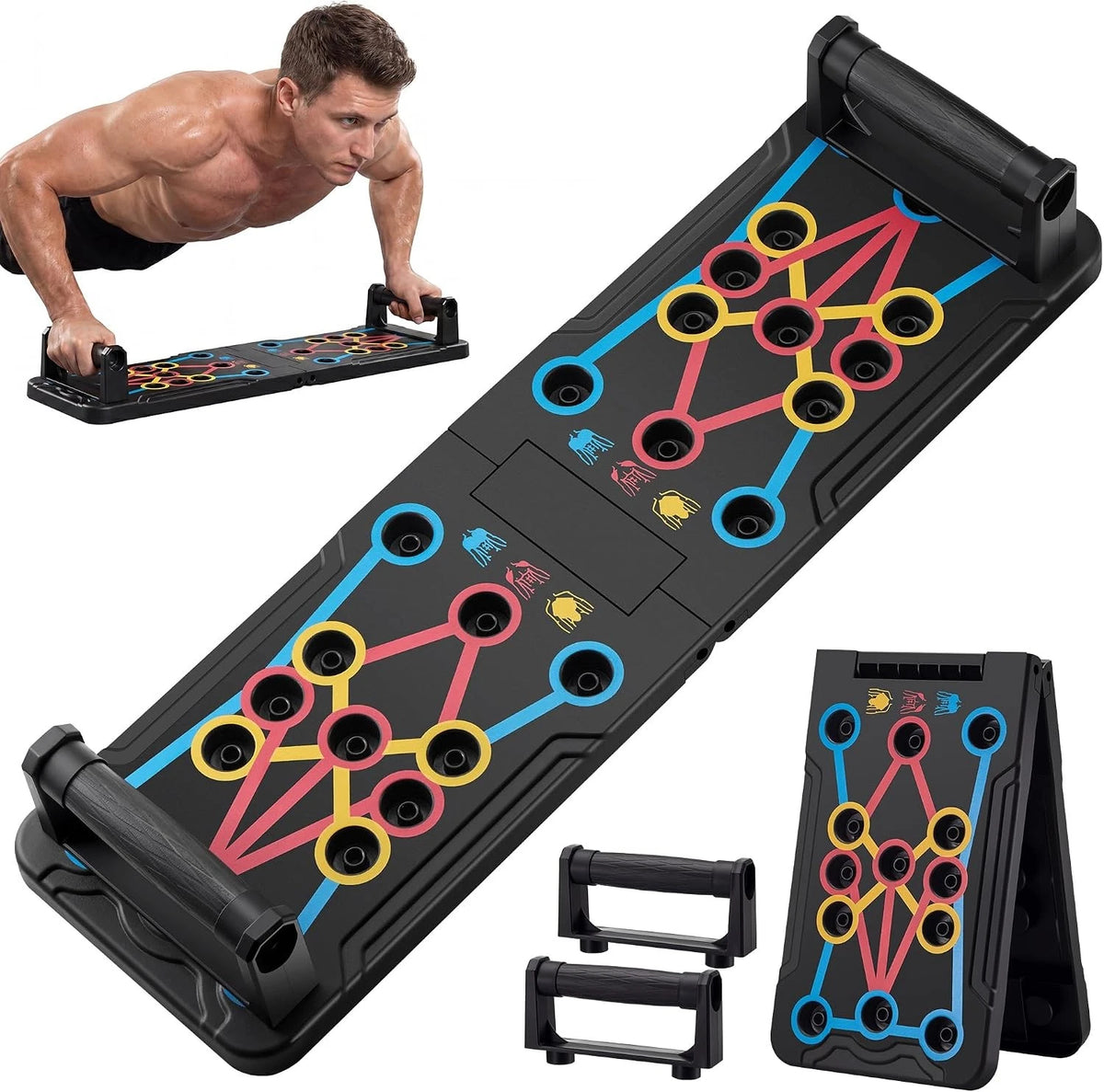 Foldable Push-Up Stands for Home Gym (Men & Women)