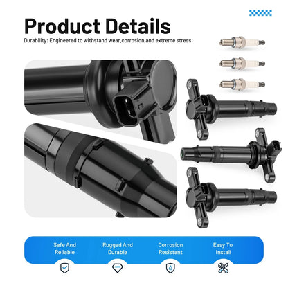 Set of 2 Ignition Coils + Spark Plug for Yamaha YXZ1000R (2016–2024)