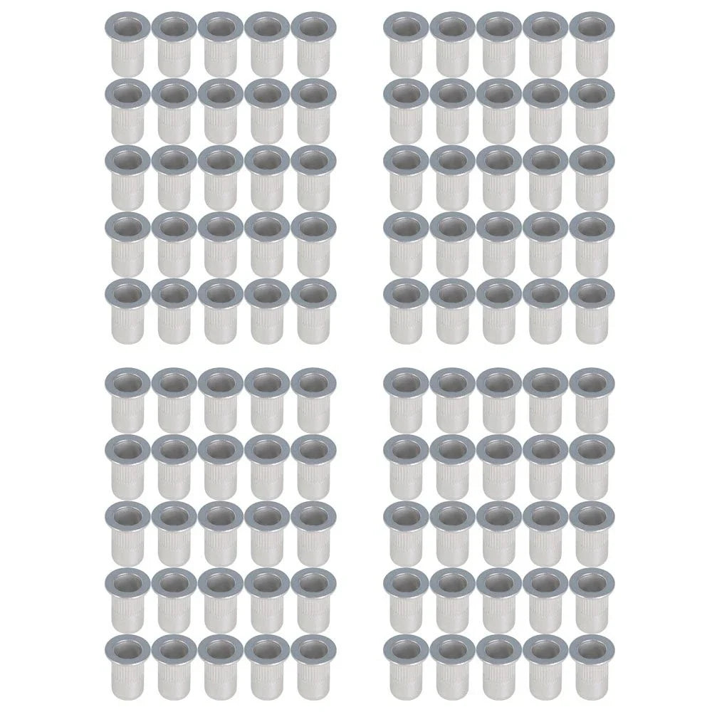 Set of 100 M6 Flat Head Aluminum Rivet Nuts for Various Models