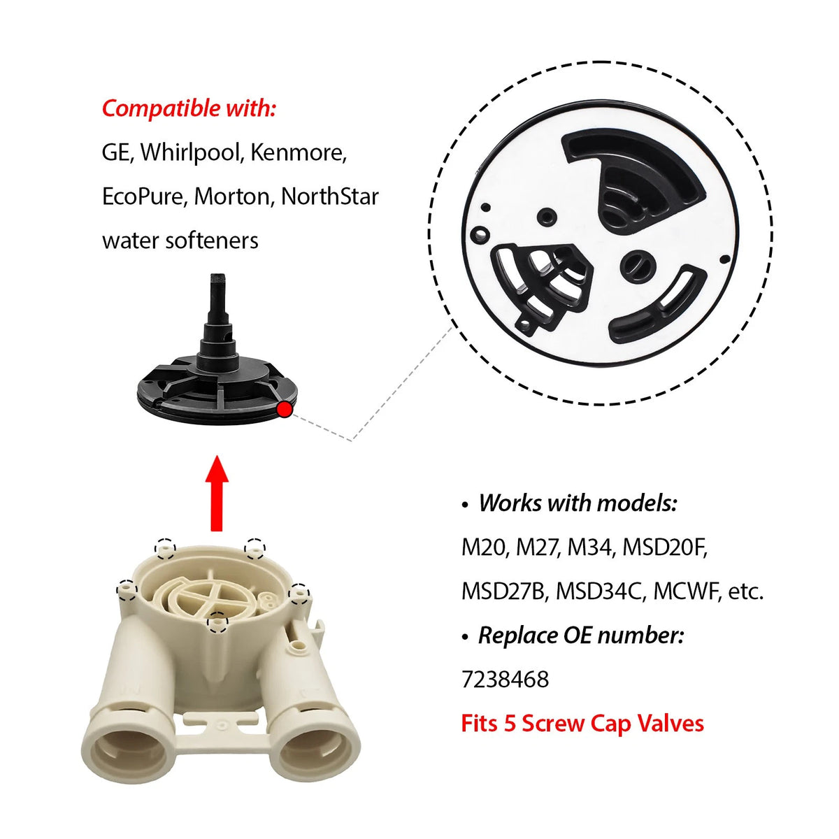 Water Softener Standard Valve Rotor & Seal Kit 7238468