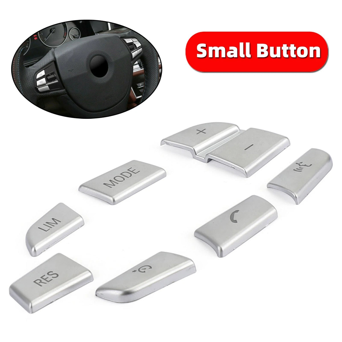 7x Steering Wheel Button Trim Cover for BMW X3 F25 (2011–2017) X4 F26 (2014–2017) C143-A045-B