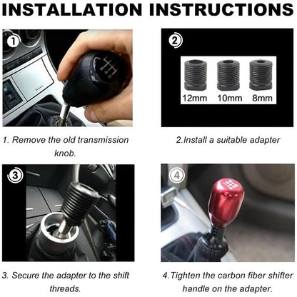 5-Speed Manual Gear Shift Knob Aluminum for Car Transmission ZC-09