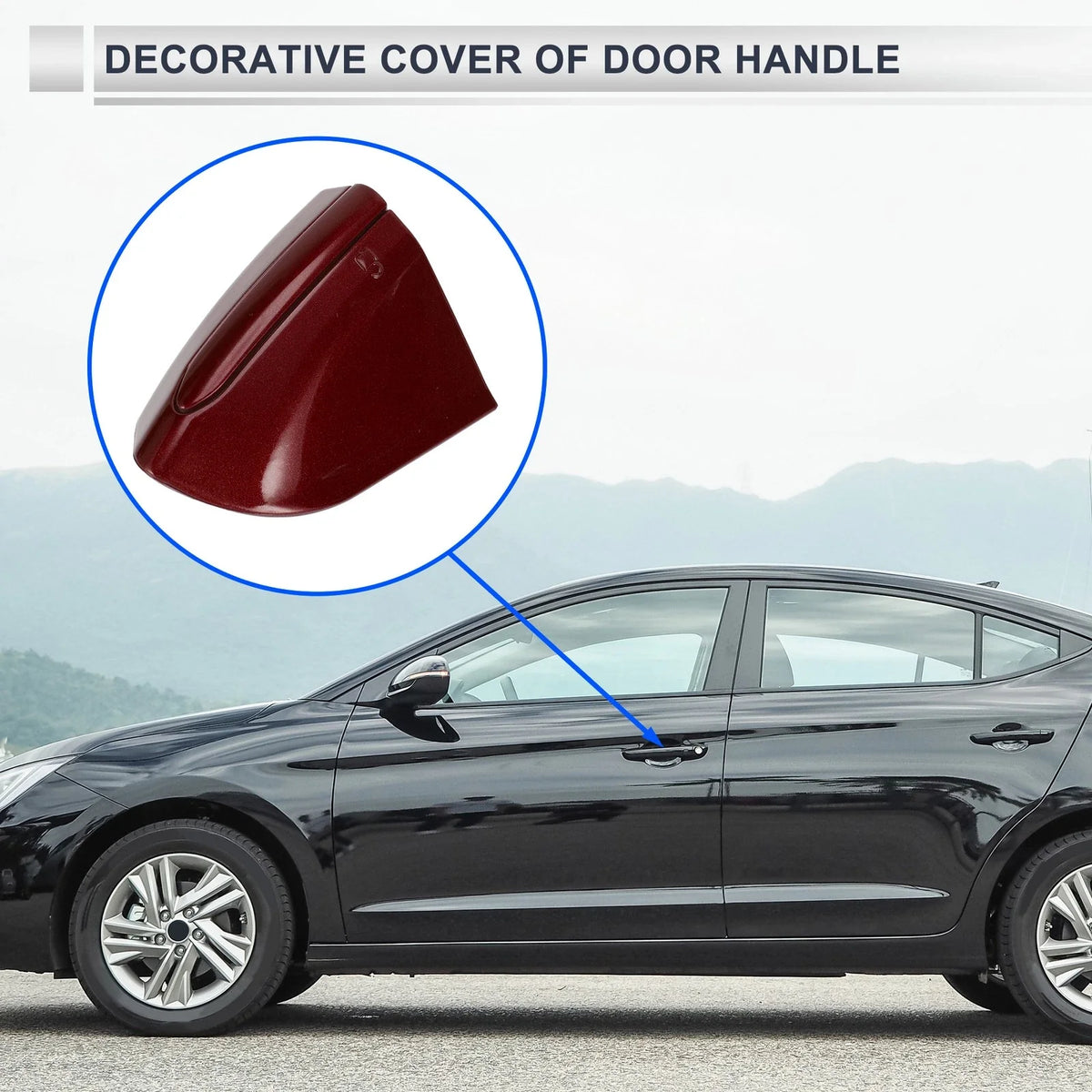 Front Left Door Handle Protector for Ford Mondeo Edge Taurus (2013–2020) Red