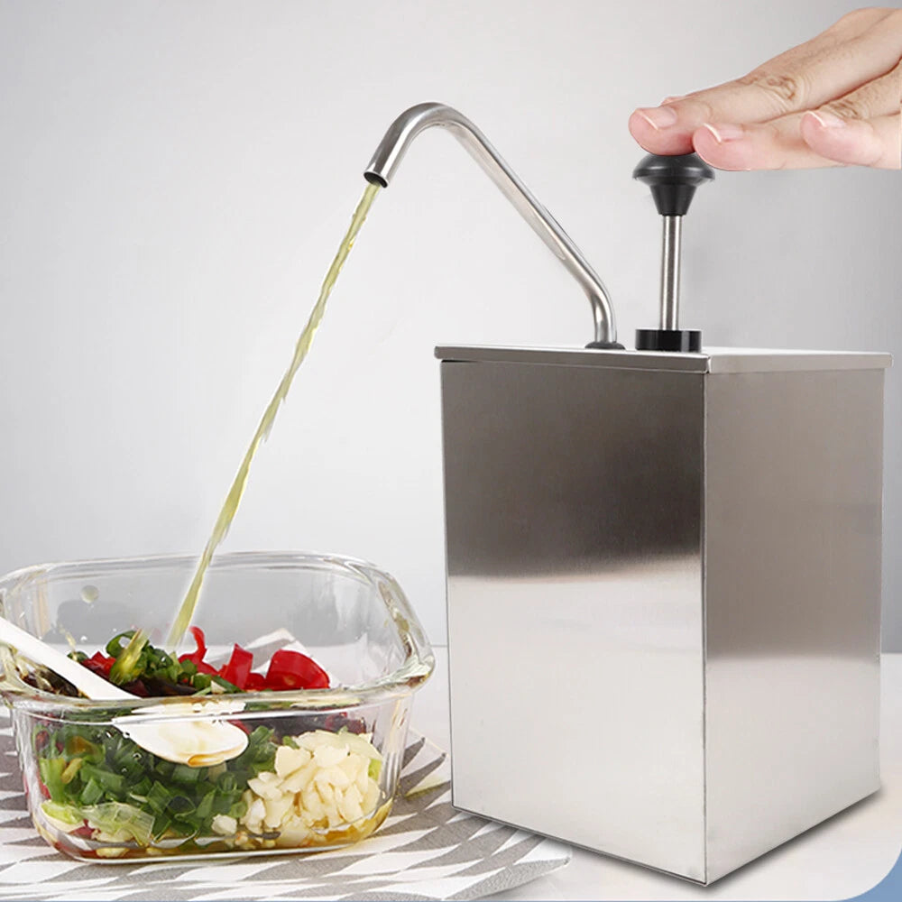 4L Stainless Steel Sauce Dispenser Pump for Home