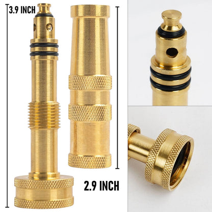 Set of 4 Adjustable Twist Hose Nozzles 4 Inch Gold