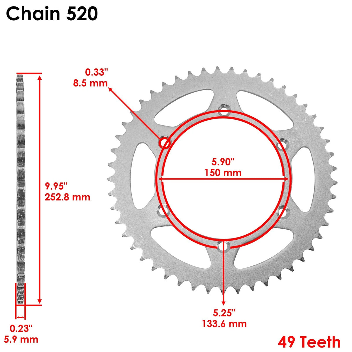 Drive Chain & Sprockets Kit for Kawasaki KX125 (1992–1993) CH100AA2147