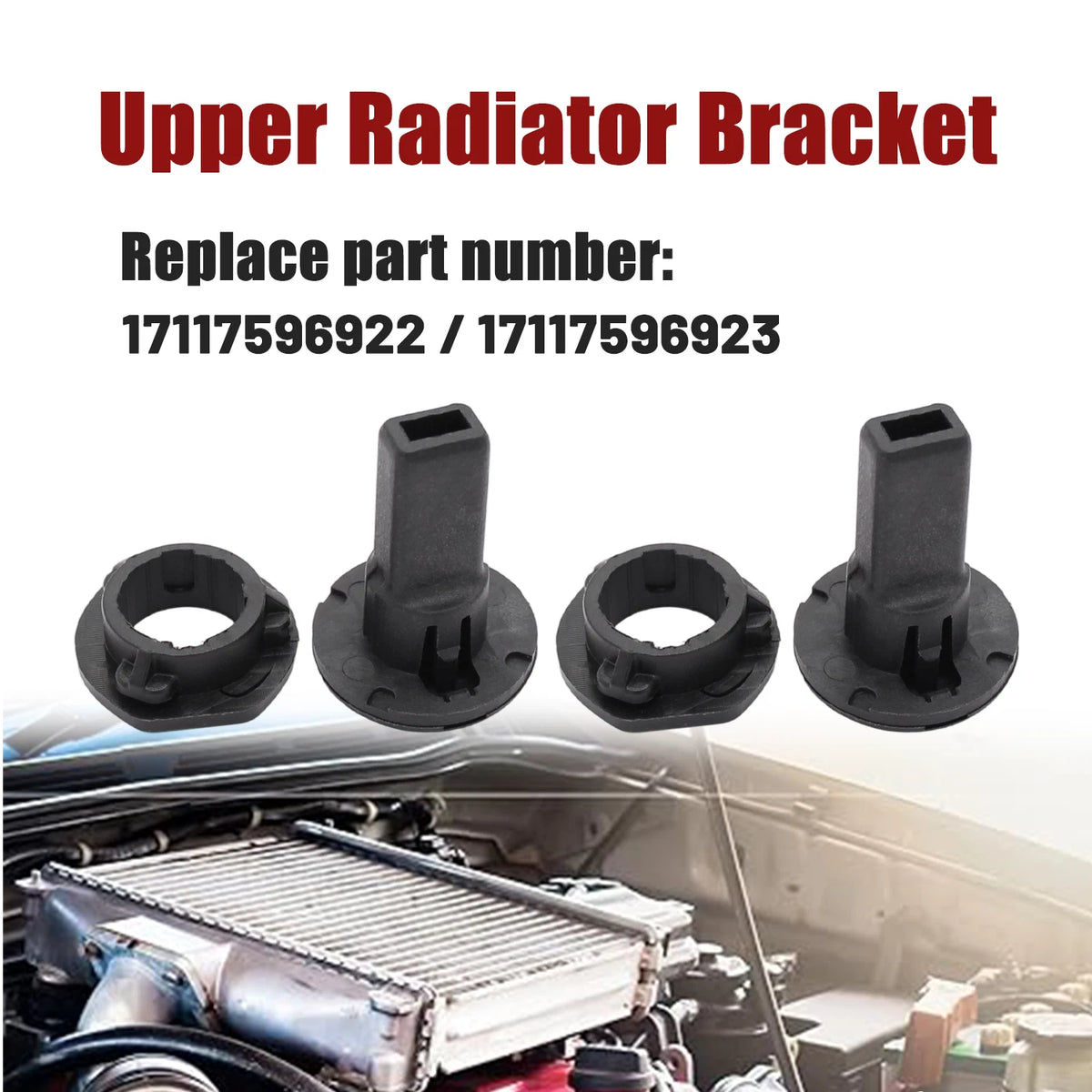 2Pcs Radiator Mount Bushing Bracket Sleeve for BMW 228i (2014–2016) 17117596922, 17117596923