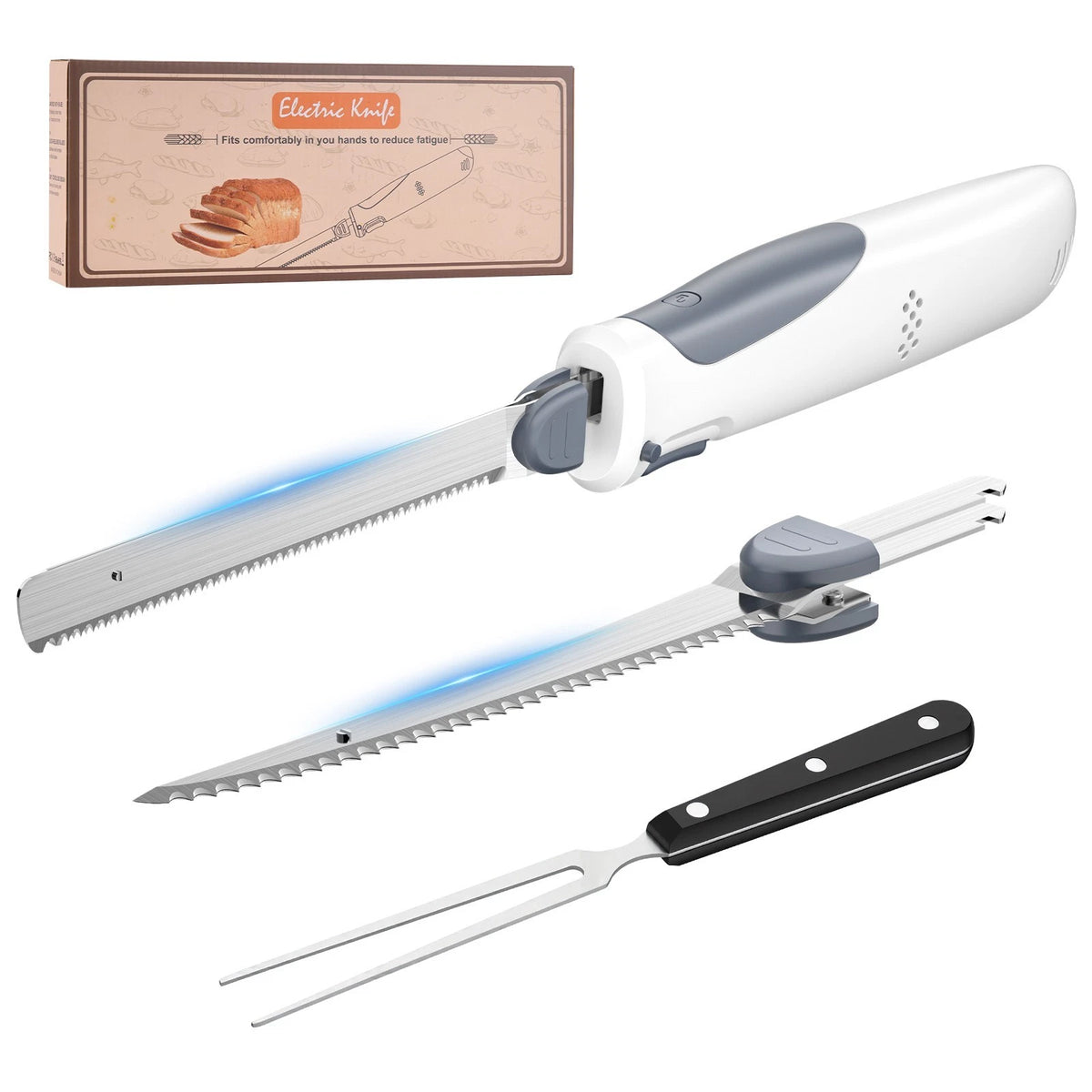 Cordless Electric Carving Knife with Stainless Steel Blades