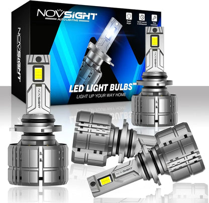 4X 9005 HB3 9006 HB4 LED Headlight Bulb Combo for Universal Fit (6500K)