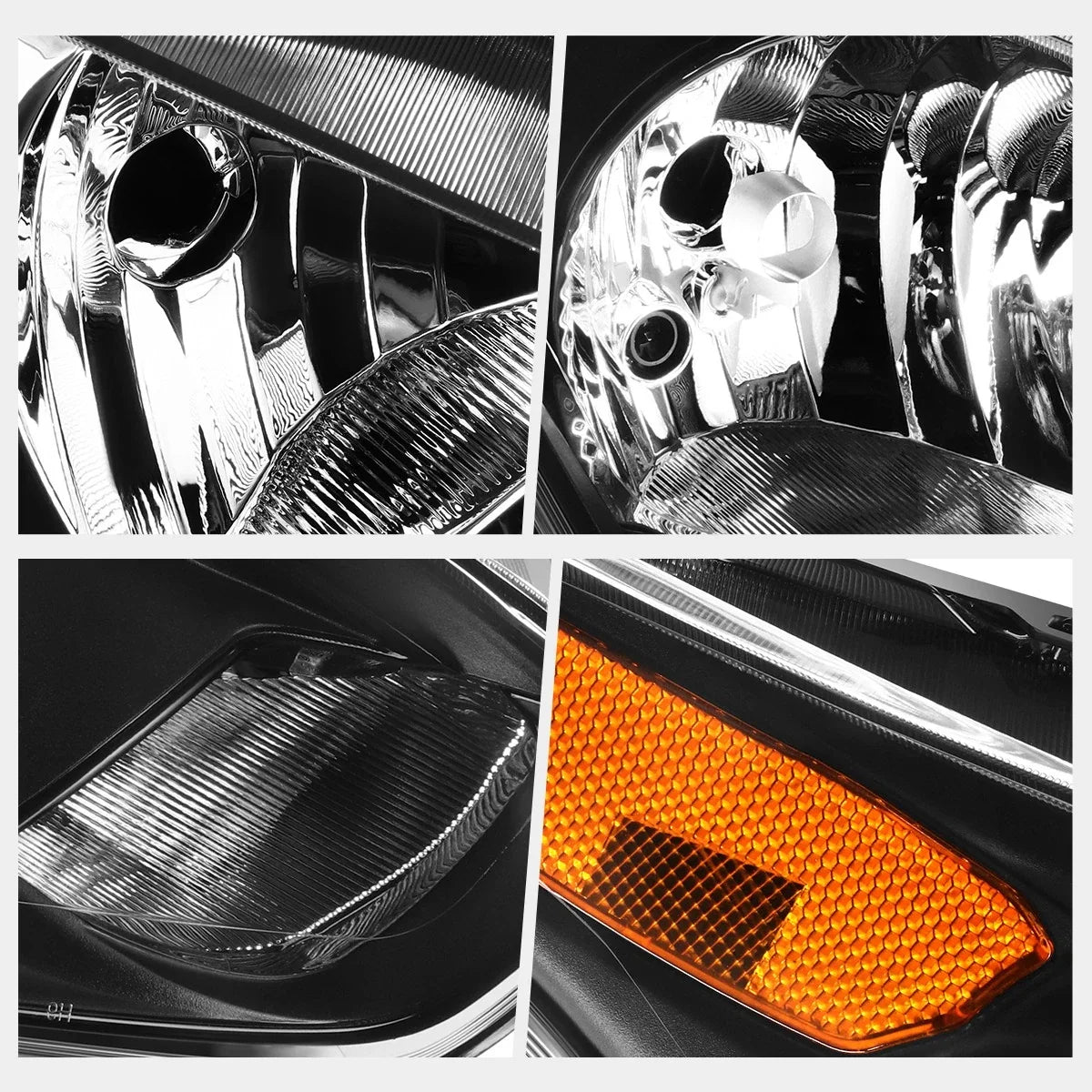 Right Side Headlight for Ford Transit Connect (2014–2018) Black Housing