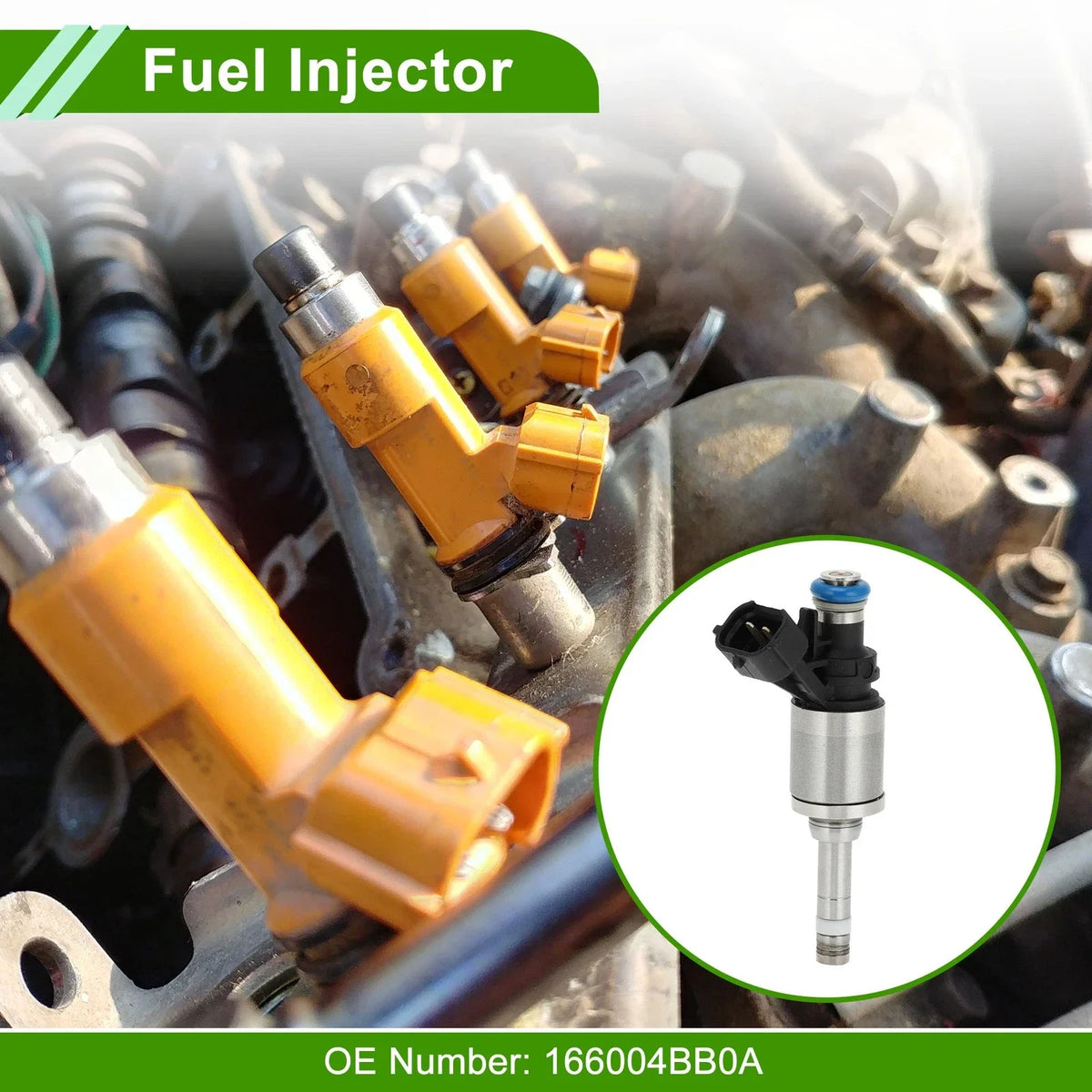 Fuel Injector No. 166004BB0A for Nissan Juke 1.6L (2011–2017) 1 Pc Black