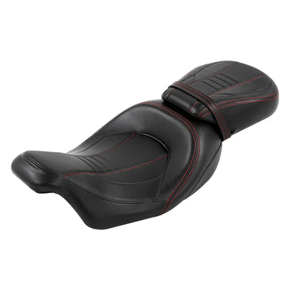 Black Driver Passenger Seat for Harley Touring Street Road Glide (2009–2023)